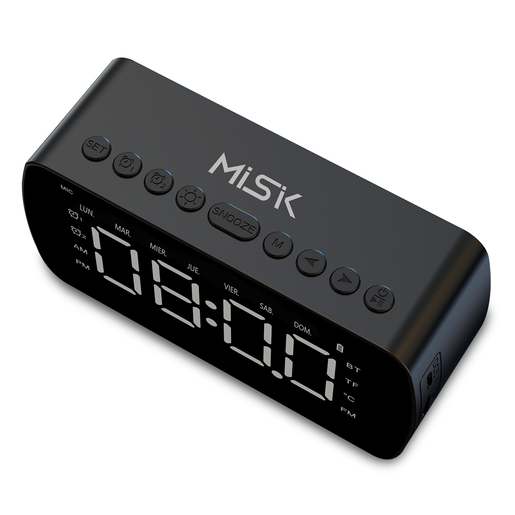 Bocina Bluetooth con Radio Reloj Despertador Misik MR414 / Negro Bocina Bluetooth con Radio Reloj Despertador Misik MR414 / Negro