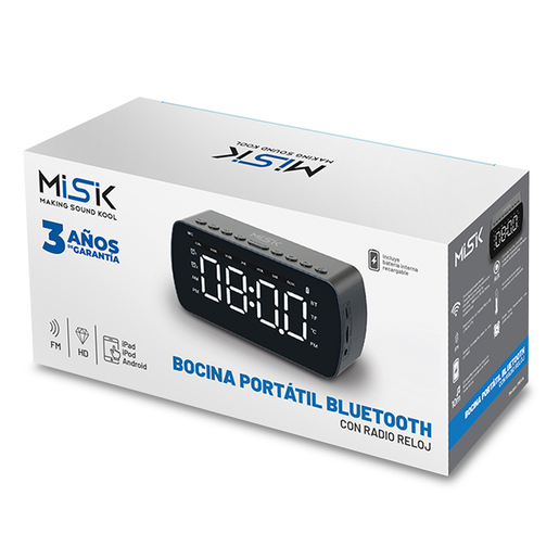 Bocina Bluetooth con Radio Reloj Despertador Misik MR414 / Negro Bocina Bluetooth con Radio Reloj Despertador Misik MR414 / Negro