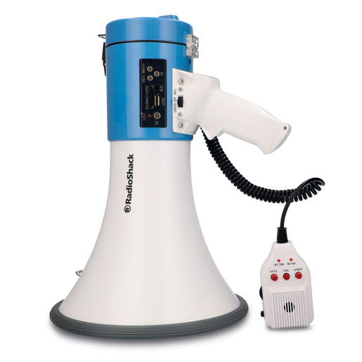Megáfono Recargable de Mano RadioShack / USB/SD/Auxiliar / Blanco con azul Megáfono Recargable de Mano RadioShack / USB/SD/Auxiliar / Blanco con azul