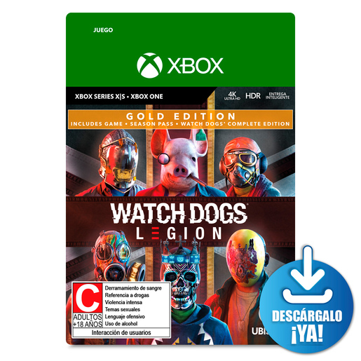 Watch Dogs Legion Gold Edition / Juego digital / Xbox Series X·S / Xbox One / Descargable Watch Dogs Legion Gold Edition / Juego digital / Xbox Series X·S / Xbox One / Descargable