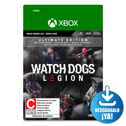 Watch Dogs Legion Ultimate Edition / Juego digital / Xbox Series X·S / Xbox One / Descargable Watch Dogs Legion Ultimate Edition / Juego digital / Xbox Series X·S / Xbox One / Descargable