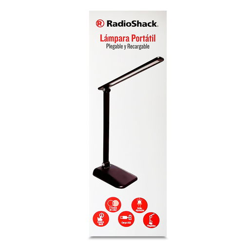 Lámpara de Escritorio Portátil RadioShack / Recargable / Negro Lámpara de Escritorio Portátil RadioShack / Recargable / Negro