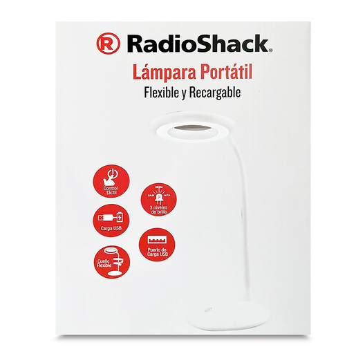 Lámpara de Escritorio Portátil RadioShack MT 816 / Recargable / Blanco 