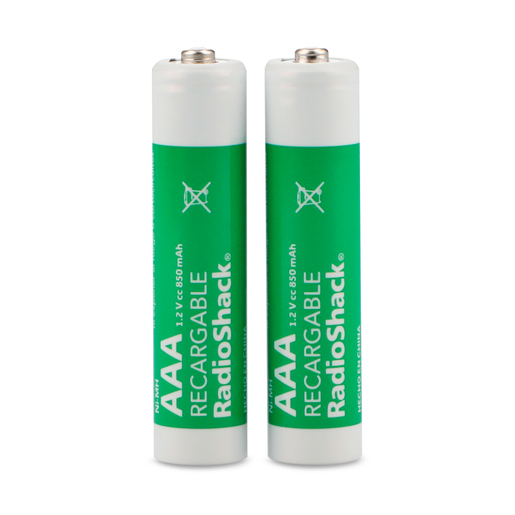 Baterías Recargables Ni MH AAA RadioShack / 850 mAh / 2 piezas  Baterías Recargables Ni MH AAA RadioShack / 850 mAh / 2 piezas