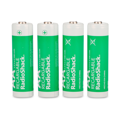 Baterías Recargables Ni MH AA RadioShack / 2500 mAh / 4 piezas  Baterías Recargables Ni MH AA RadioShack / 2500 mAh / 4 piezas