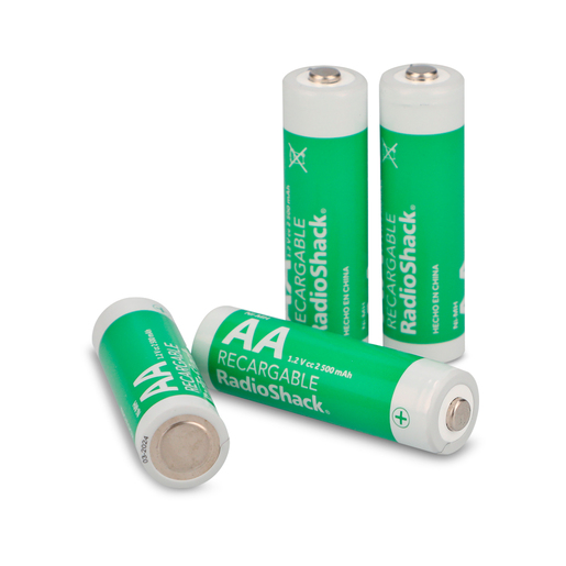Baterías Recargables Ni MH AA RadioShack / 2500 mAh / 4 piezas  Baterías Recargables Ni MH AA RadioShack / 2500 mAh / 4 piezas