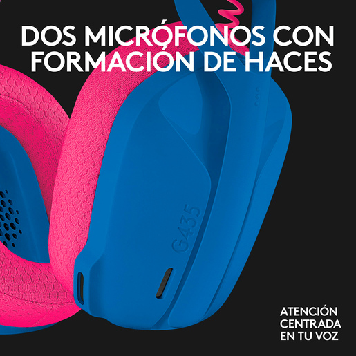 Audífonos Gamer Inalámbricos Logitech G G435 Lightspeed / PC / Mac / PlayStation 4 / PlayStation 5 / Bluetooth / Azul con rosa Audífonos Gamer Inalámbricos Logitech G G435 Lightspeed / PC / Mac / PlayStation 4 / PlayStation 5 / Bluetooth / Azul con rosa