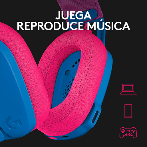 Audífonos Gamer Inalámbricos Logitech G G435 Lightspeed / PC / Mac / PlayStation 4 / PlayStation 5 / Bluetooth / Azul con rosa Audífonos Gamer Inalámbricos Logitech G G435 Lightspeed / PC / Mac / PlayStation 4 / PlayStation 5 / Bluetooth / Azul con rosa