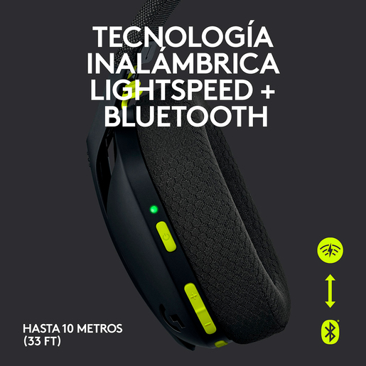 Logitech G 435 LIGHTSPEED - Auriculares inalámbricos Bluetooth para juegos,  ligeros, micrófonos integrados, batería de 18 horas, compatible con Dolby