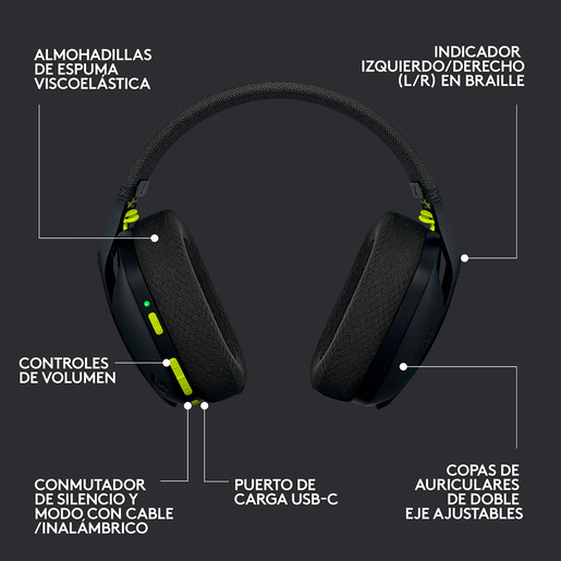 Audífonos Gamer Inalámbricos Logitech G G435 Lightspeed On Ear Negro Audífonos Gamer Inalámbricos Logitech G G435 Lightspeed On Ear Negro