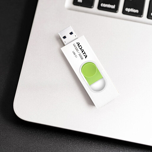Memoria USB 3.1 Adata UV320 / 32 gb / Blanco con verde