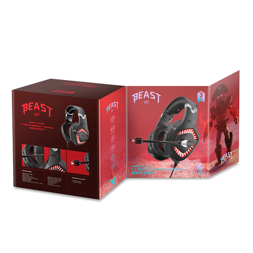 Audífonos Gamer STF Beast Muspell Ultimate 7.1 USB / PC / PlayStation / Smartphone / Negro
