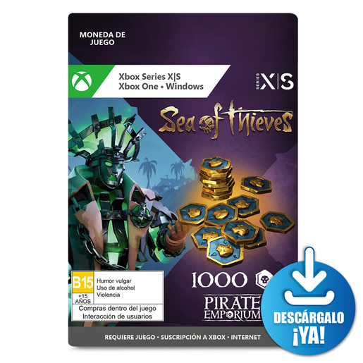 Sea of The Thieves 1000 monedas Xbox One / Xbox Series X·S y Windows Descargable Sea of The Thieves 1000 monedas Xbox One / Xbox Series X·S y Windows Descargable
