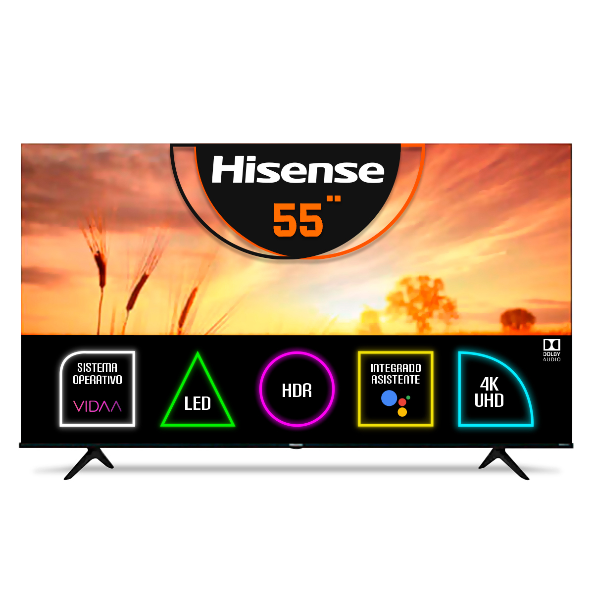 Smart Tv Hisense 55 Pulgadas Pantalla 4k Uled Roku Tv