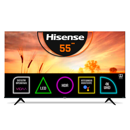 Pantalla Hisense Smart Vidaa TV 55A6GV 55 pulg. 4K UHD