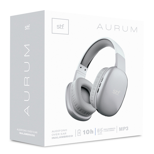 Audífonos de Diadema Bluetooth STF Aurum Inalámbricos/Alámbricos 3.5 mm Gris