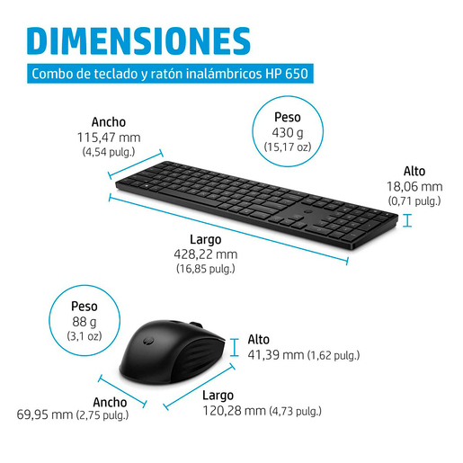 Teclado y Mouse Inalámbrico 650 Hp Teclado y Mouse Inalámbrico 650 Hp