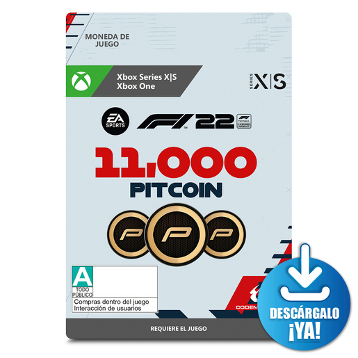 F1 2022 / Moneda de juego / 11000 créditos / Xbox One / Xbox Series X·S / Descargable