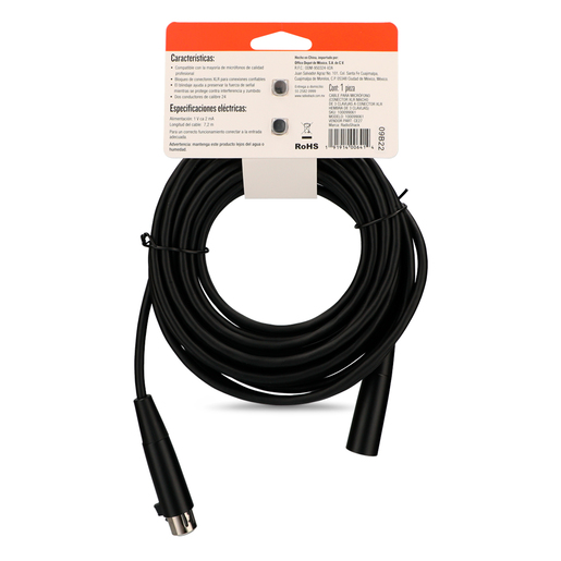 Cable para Micrófono Jack Cannon RadioShack 7.2m Negro Cable para Micrófono Jack Cannon RadioShack 7.2m Negro
