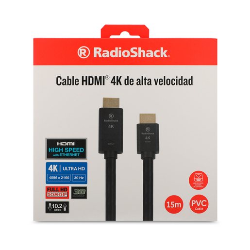 Cable HDMI 4K RadioShack 15 m Plástico