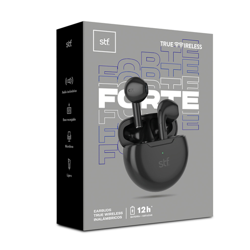 Audífonos  Inalámbricos Bluetooth STF Forte E16093 / TWS / In Ear / Negro 