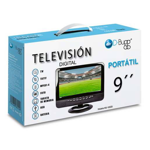Televisión Digital Portátil DBugg NS 1002D / 9 pulg. / Negro  Televisión Digital Portátil DBugg NS 1002D / 9 pulg. / Negro
