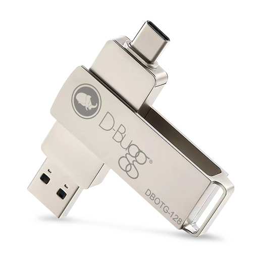 Memoria USB a USB Tipo C DBugg / 128 gb / Plata  Memoria USB a USB Tipo C DBugg / 128 gb / Plata