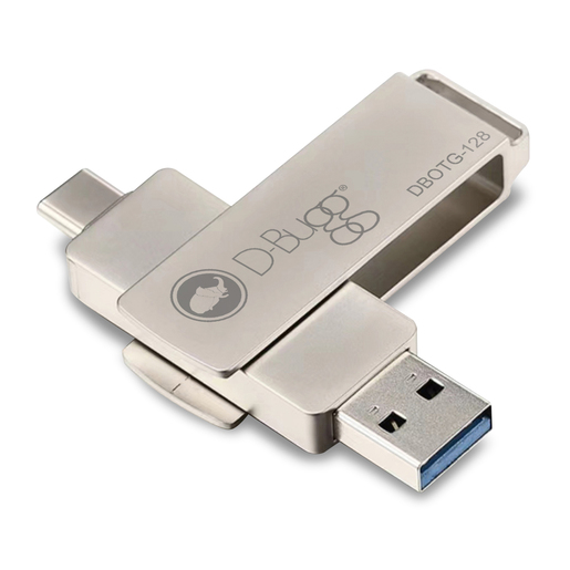 Memoria USB a USB Tipo C DBugg / 128 gb / Plata  Memoria USB a USB Tipo C DBugg / 128 gb / Plata