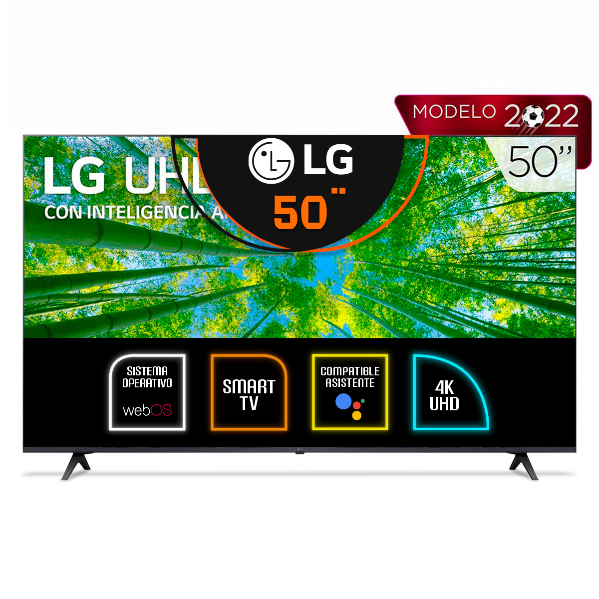 LG - Pantalla LG 43 Pulgadas Smart TV UHD 4K AI ThinQ 43UQ8000PSB