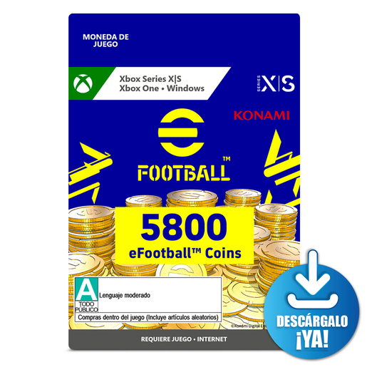 Efootball Coin / 5800 monedas de juego digitales / Xbox  Efootball Coin / 5800 monedas de juego digitales / Xbox
