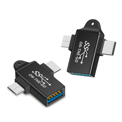 Adaptador USB OTG 2 en 1 Negro Adaptador USB OTG 2 en 1 Negro