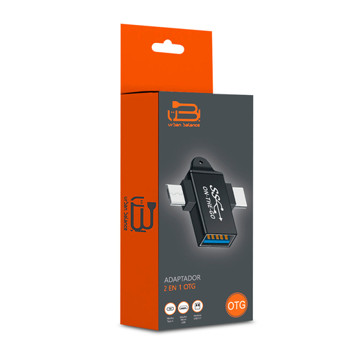Adaptador USB OTG 2 en 1 Negro Adaptador USB OTG 2 en 1 Negro