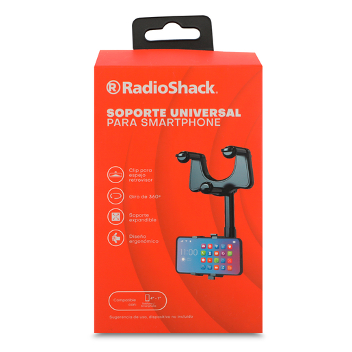 Soporte para Celular Espejo Retrovisor RadioShack 6.5 pulg.