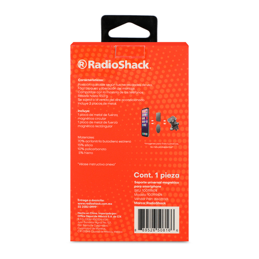 Soporte para Celular Ventila Coche IX60313G RadioShack Magnético