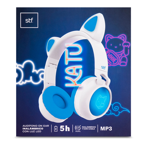 Audífonos Bluetooth STF Katu On ear Blanco con Azul