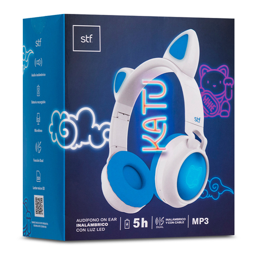 Audífonos Bluetooth STF Katu On ear Blanco con Azul