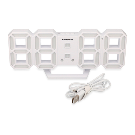 Reloj Despertador 3D RadioShack LED Blanco Reloj Despertador 3D RadioShack LED Blanco