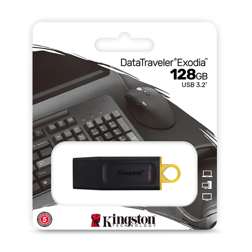 Memoria USB Kingston Data Traveler Exodia / 128 gb / Negro