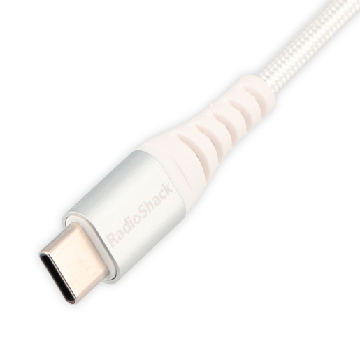 Cable USB Tipo C a C RadioShack 1.8 m Trenzado Blanco