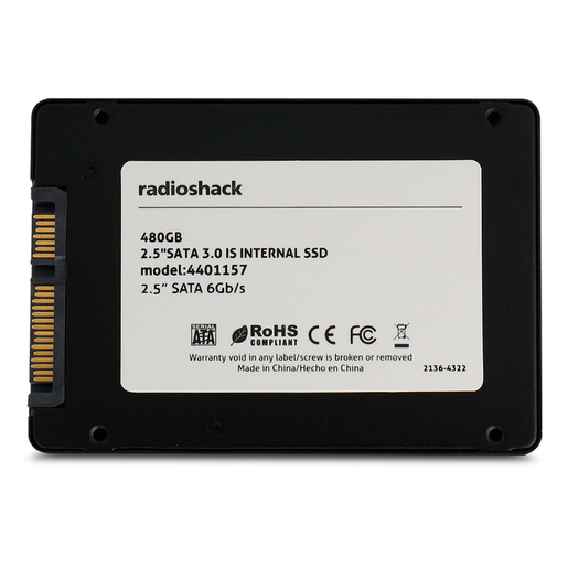 Disco Duro Interno RadioShack / 480 gb SSD / Sata 2.5 / Negro