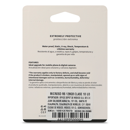 Tarjeta Micro SD RadioShack Clase 10 U3 128 gb Tarjeta Micro SD RadioShack Clase 10 U3 128 gb