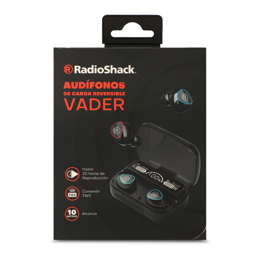 Audífonos Inalámbricos Vader RadioShack Carga Reversible Negro