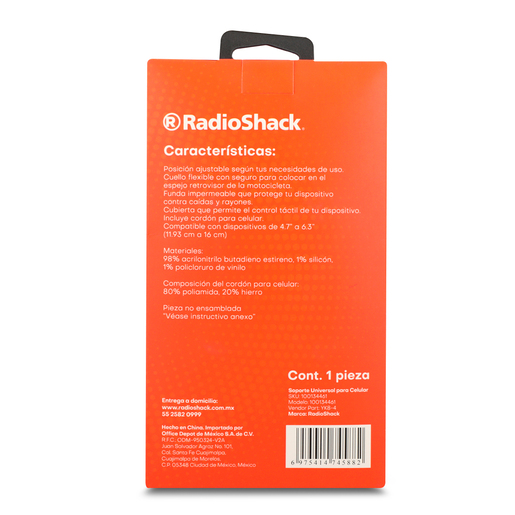 Soporte para Celular Bici y Motocicleta 4.7 a 6.3 pulg. RadioShack Soporte para Celular Bici y Motocicleta 4.7 a 6.3 pulg. RadioShack