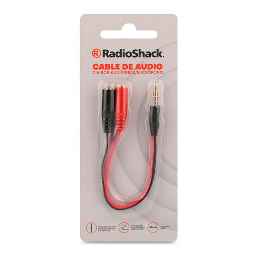 Cable de Audio Divisor 2 en 1 AUX05 RadioShack 20 cm