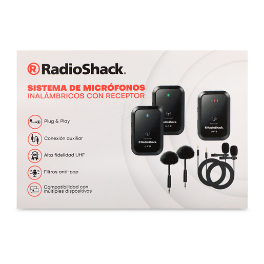 Kit de Micrófonos Inalámbricos con Receptor UF9 RadioShack 