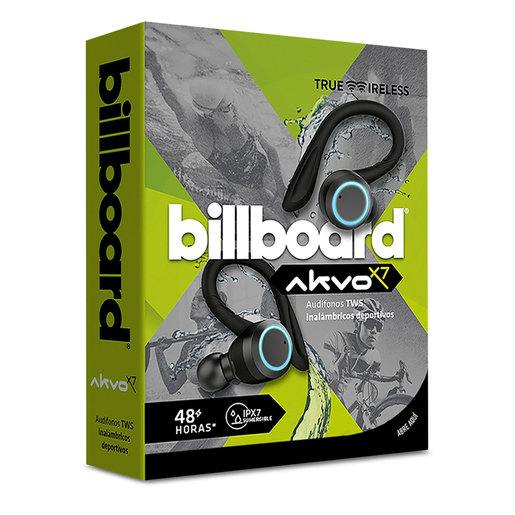 Audífonos Bluetooth Deportivos Akvo X7 Billboard Negro
