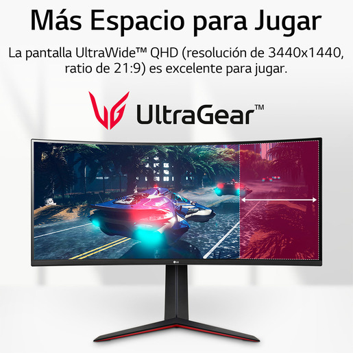 Monitor Gamer Curvo LG UltraGear WQHD 160 Hz 34 pulg. Monitor Gamer Curvo LG UltraGear WQHD 160 Hz 34 pulg.