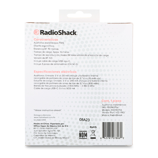 Audífonos Inalámbricos Y32PRO RadioShack Negro