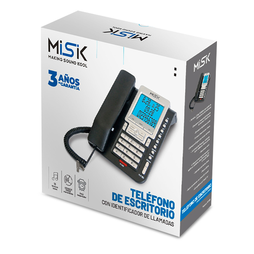 Teléfono Alámbrico Misik MT888 Negro