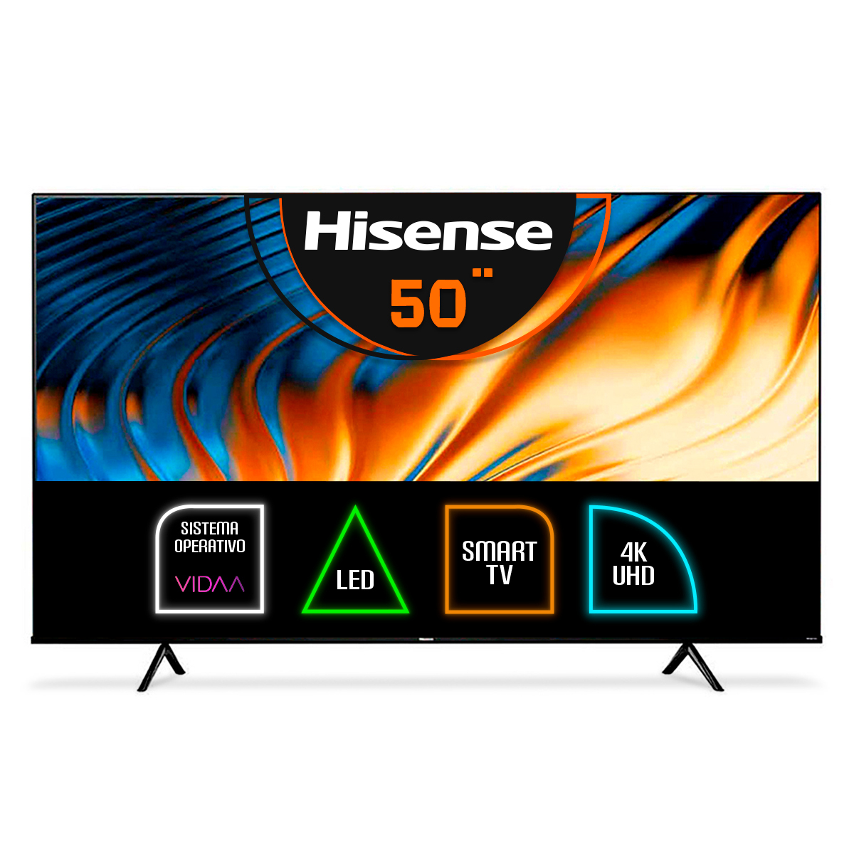 Pantalla 50 Pulgadas Hisense Led Smart TV 4K Ultra HD VIDAA 50A65HV –  MegaAudio